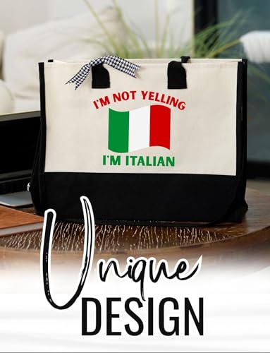 Bolso tote temático italiano con cierre y correa miniatura 3