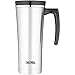 Thermos Thermos 16 ounce vacuum insulated travel mug black, 8 Ounce, Silver (NS100BK004)