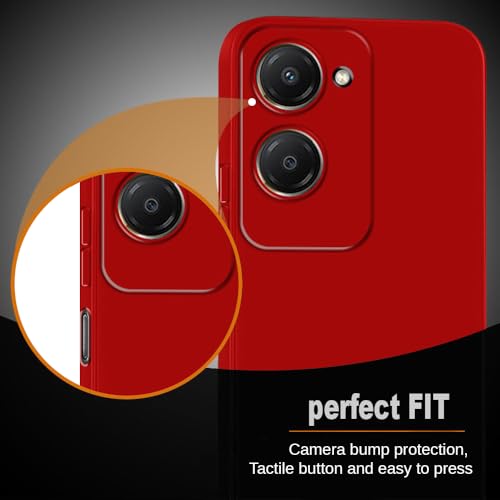 Image of Back Cover for iQOO Z9 Lite 5G | Full Camera Protection | Premium Liquid Silicon Case | Flexible Bumper Case for iQOO Z9 Lite 5G (Red)