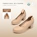 Imagen de DREAM PAIRS Zapatos de Tacón Alto Cómodos Clásicos Mujer Zapatillas con Tacón Ancho Zapatos de Salón PU Trabajo Balila