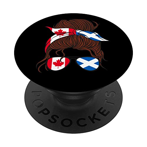 Canada and Scotland Mix Half Canadian half Scottish PopSockets Swappable PopGrip, Black