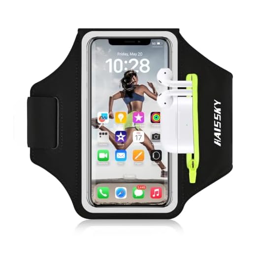 HAISSKY Running Armband with Zipper Pocket Sweatproof Running Phone Holder