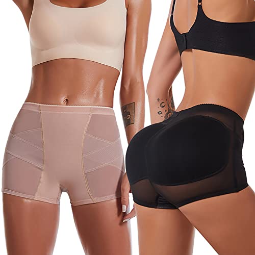 Womens Seamless Padded Butt Lifter Panties Extra Firm Tummy Control Hip Pads Shapewear Body Shaper Underwear Booty Pads Control Panties Fake Butt For Women Removable Pads Black #TOP3