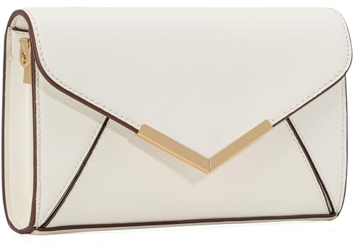 DEXMAY Women Envelope Clutch Faux Saffiano Leather Evening Handbag Foldover