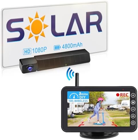 Ecoyoca Solar3A Plus - Kabellose Rückfahrkamera Mit Solarladung & 5 Zoll Display