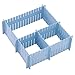 4 Pezzi Divisori per Cassetti,Separatori per Cassetti in Plastica,Fai da Te Organizzatore per Cassetti,Regolabile Griglia Cassetto Divisori per Ufficio,Camera da Letto,Forniture Trucco (37 × 7cm, Blu)