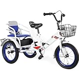【Outdoor cruiser trike】Fully equipped with all the features of an adult tricycle.The pedals exert force to drive the chain drive to make the wheels roll forward.The handlebar can be turned left and right and also has a handbrake, allowing children to...