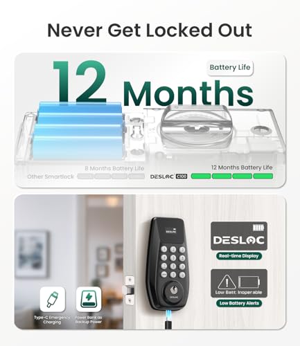 DESLOC C100 Keyless Entry Door Lock with Visual Display, Auto Lock - image 4