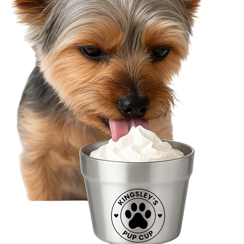 Custom Dog Name Pup Cup Stainless Steel Dog and Cat Frozen Treat Bowl with Custom Pet Name Personalized Dog Gift