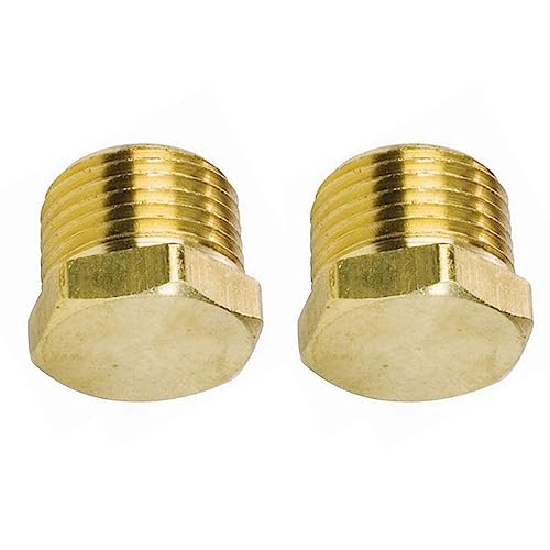 Image of 1 /8 inch NPT Male Plug, Brass Hex Head Pipe Fitting, 2pcs