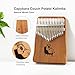 Risen Kalimba, 17 Keys, Thumb Piano, Metal Keys with Scale Engraving, Cat,Capybara Design,Small Musical Instrument, Gifts For Beginner, Music Love (Capybara Couch Potato Natural Wood)