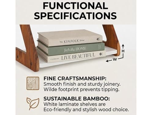 Image of 2 Tier Desktop Bookshelf Organizer for Study Table & Office Desk | Wooden Countertop Storage Rack for Books, Stationery & Decor | Space Saving Tabletop Shelf Organizer | White & Walnut Finish
