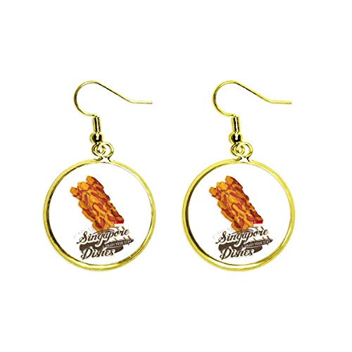 Pendientes satay de Singapur dorados con diseño de gota de moda para mujer