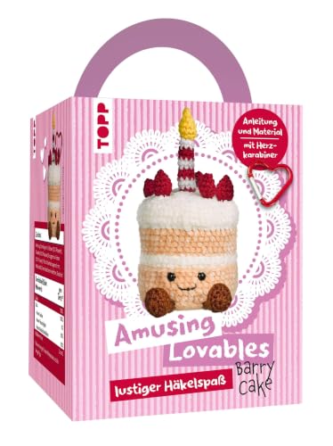 Amusing Lovables Häkelset Barry Cake: Anleitung Chenillegarn Häkelnadel Füllwatte Sicherheitsaugen Karabiner