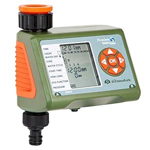 Ultranatura besproeiingscomputer met LC-display, ideaal voor bloemen, gazon enz., bediening met één afwateringsbuis en…