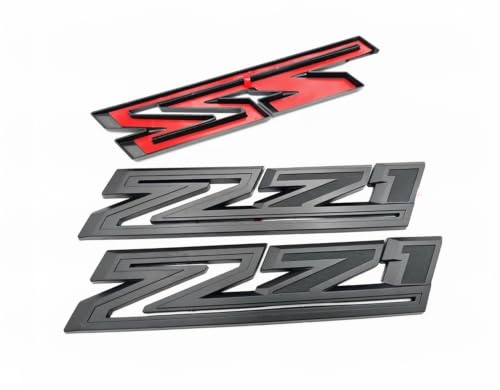 Image of 2X Large Size Z71 RH LH Side Fender Emblem Nameplate Badge Decal Replacement for 2019-2021 Chevy Silverado (Overlay Matte Black)