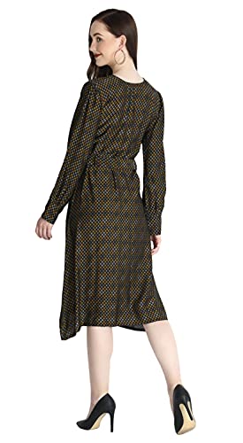 Image of Leriya Fashion Kurtis for Women || Soft Rayon Printed Knee Length Kurti for Girls || Long Sleeves || V Neck || Fancy Kurti for Outing || Evening || Date Wear for Women