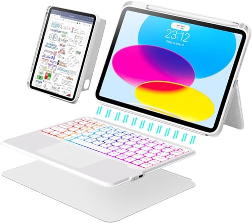 Image of Keyboard Case for iPad 11th (A16) & 10th Generation，Ultra-Light Magnetic Detachable Keyboard with Multi-Touch Trackpad - Backlit Keys,Adjustable Stand Case for iPad 11 inch 2025&10th Gen 10.9 inch