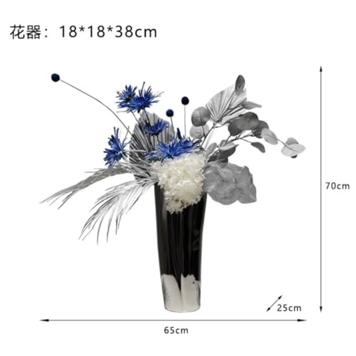Simulation de fleurs bleues decoration douce et sans entretien pour table basse de salon