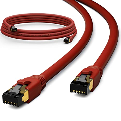HB-DIGITAL Cable de red F/FTP LSZH, 2 m, CAT8.1, 40 Gbits, cable de red LAN Gigabit RJ45 macho Ethernet | 40000 Mbits de velocidad de transmisión PIMF 2000 MHz Cat.6 Cat.7 Cat.8