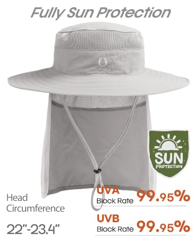 Image of FURTALK Sun Hats for Men Women Fishing Hat with Neck Flap UPF Protection