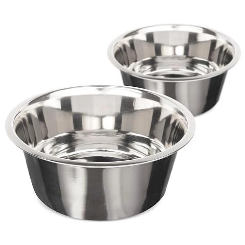 Neater Pet Brands 9 Cup (72 oz.) Stainless Steel Dog Bowls, Set of 2 Neater Feeder Replacement Bowls (Large Deluxe Model), Dog Food Bowl or Water Bowl, Dishwasher Safe Metal Dish for Large Dogs