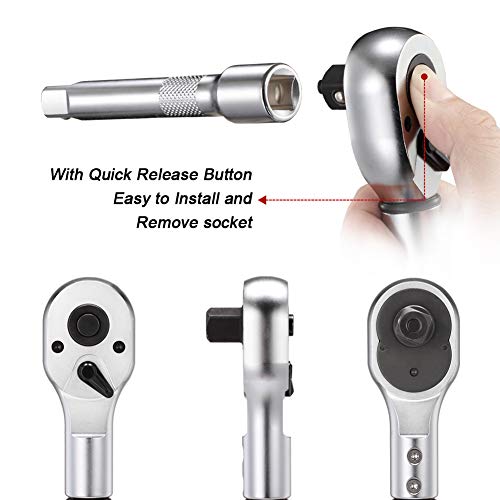 Rimkolo 3/4-Inch Drive Click Torque Wrench Dual-Direction Adjustable Torque Wrench Set With Buckle With Screwdriver (100-600Ft.lb / 135-815Nm) #TOP3