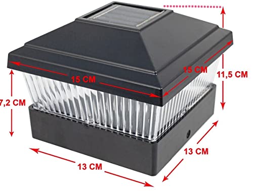 Rheme Solar 4 Pack Post Lights Outdoor Glass LED Fence Cap Light 2 Modes for 4x4 5x5 6x6 Posts Deck Patio Garden Decoration - Image 4