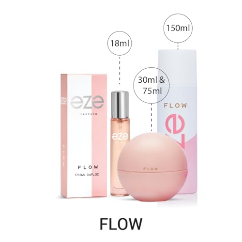 Image of Eze Perfume Flow Eau De Parfum For Women - 18ml | Long-Lasting Luxury Perfume | Elegant Peach, Freesia & Rose | Warm Sandalwood, Musk & Vanilla Base | Premium Floral & Woody Fragrance