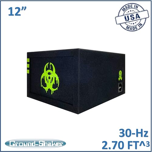 Image of 30HZ Reinforced Competition Single Ported Sub Box Sub Woofer Enclosure Speaker Box Car Audio Subwoofer Ground Shaker Box Ground-Shaker (Biohazard, 12 inch)