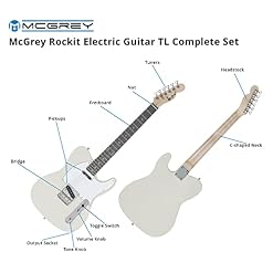 McGrey Rockit guitare électrique style TL set complet Antique White - Les Beatles, Paul McCartney, John Lennon, RIngo Starr, George Harrison McGrey Rockit guitare électrique style TL set complet Antique White – Image 4