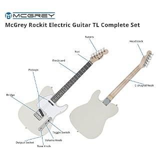 McGrey Rockit guitare électrique style TL set complet Antique White - Les Beatles, Paul McCartney, John Lennon, RIngo Starr, George Harrison McGrey Rockit guitare électrique style TL set complet Antique White – Image 4