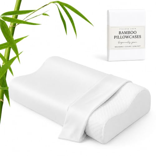 Image of Cooling Contour Cervical Pillowcase, White, 24x14x5 /3.7 Inches, 1 Piece