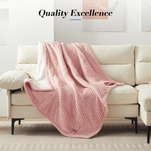 Image of Westinghouse Heated Throw Blanket, Fast Heating Blanket, 50x60 Inch, Pink | Soft Flannel Sherpa Electric Throw with 6 Heating Levels & 2-10 Hours Auto Shut Off, ETL Certification, Machine Washable