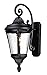 Maxim 3054WGBK Sentry Clear Water Glass Outdoor Wall Sconce, 1-Light 60 Watt, 22"H x 9"W, Black