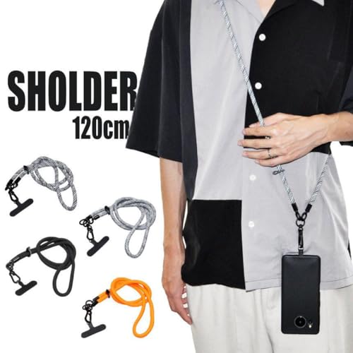 [Goods Land] 太め ロープ スマホ用 ショルダー ストラップ ロープ 太め ケース 挟むだけ 肩掛け GD-SPSHOLSTP-OR