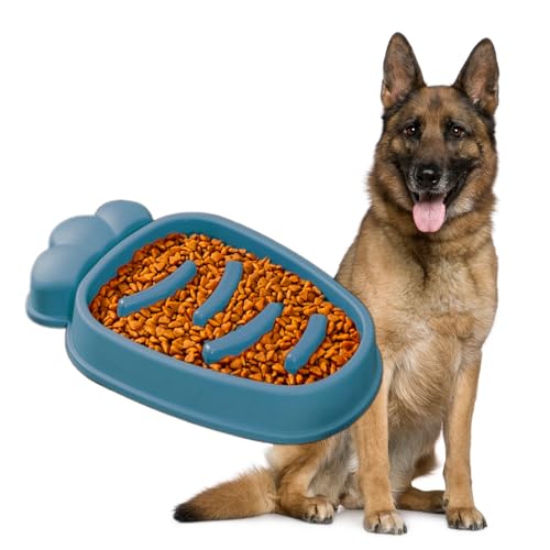 Image of Durable Slow Feeder Bowl for Dogs| Anti-Choke Non-Slip Pet Feeding Base and Easy to Clean| Dish Promotes Healthy Eating| Reduces Bloating and Digestive Issues| Interactive Maze Design (Blue)