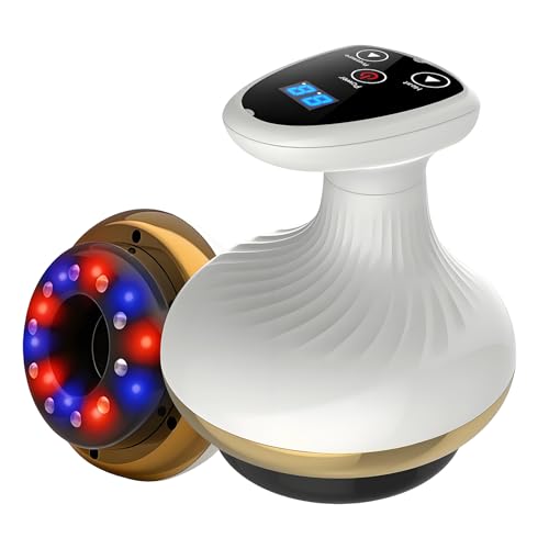 Vacuvia for Cellulite Machine with LED Light & Vibration 9 Adjustable Suction Levels for Arms Legs Abdomen & Back Rechargeable Handheld Body Massager for Skin Firming & Deep Relaxation