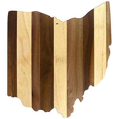 Totally Bamboo Rock Branch Series Shiplap Ohio State Shaped Wood Serving and Cutting Board Great for Wall Art 13 x 11 12 x 58