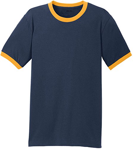 Joe's USA Men's Soft 5.4-Oz 100% Cotton Ringer T-Shirts in Adult Sizes: S-4XL