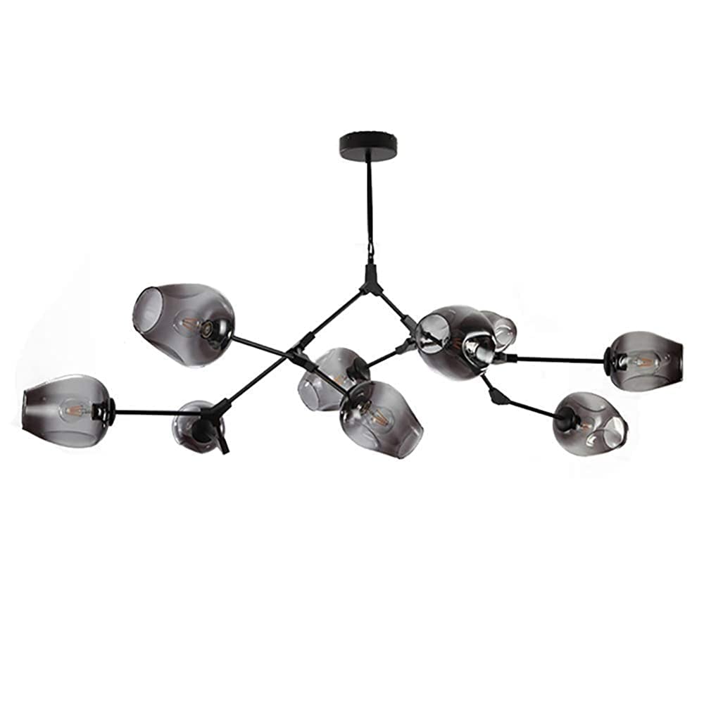 FZQSXAZU Chandeliers,Modern Industry Sputnik Chandelier，Modern 3S Gold Ceilingd Century Adjustable Hanging Fixture for Kitchen Living Room Bedroom/Gradient Smoke Gray/9S
