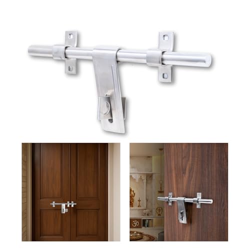 Image of Godrej Door Fittings | Aldrop for Main Door (10 inch, Satin Finish) | SS304 Lock for Left & Right Handed Doors | Suitable for All-Type Doors of Residential & Commercial Complexes | Size 16 x 300 mm