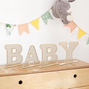 4 Pcs Rattan Wood Baby Letters - Boho Nursery Decor for Baby Shower | Rustic Alphabet Letter Home Decoration for Newborns & Birthday Gifts | Perfect Table Centerpiece for Toddler Girls & Boys 4 Pcs Rattan Wood Baby Letters Boho Nursery Decor for Baby Shower Rustic Alphabet Letter Home Decoration for Newborns Birthday Gifts Perfect Table Centerpiece for Toddler Girls Boys
