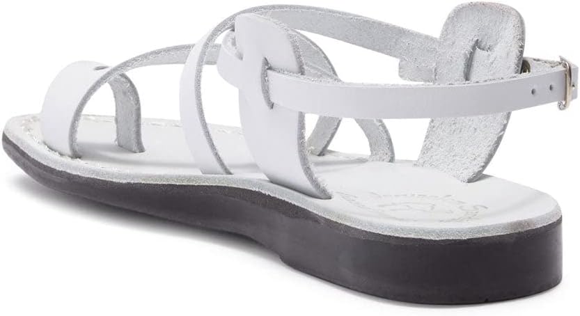 Jerusalem Sandals Women's The Good Shepherd Buckle Toe Ring Sandal, White, 42 EU/11 M US