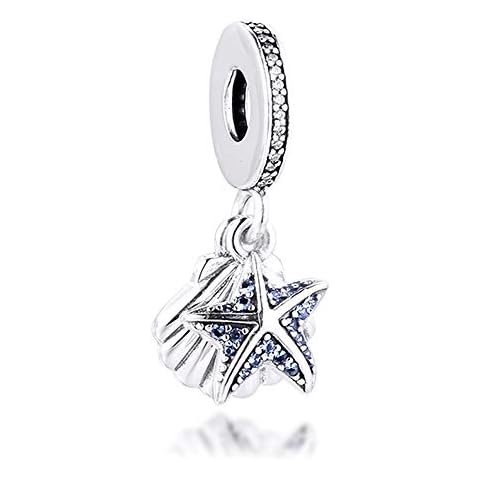 MOCCI 2017 Summer Collection Blue Tropical Starfish and Seashell Pendant DIY Fit for Pandora Bracelets Authentic 925 Sterling Silver Making Jewelry Cover