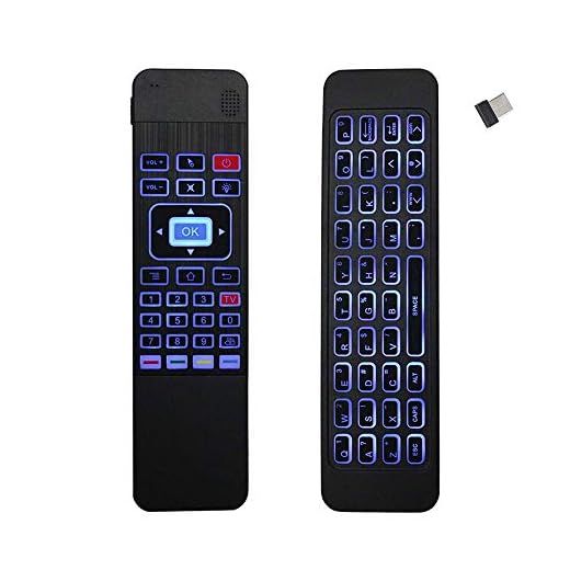 Ovegna T3: Télécommande avec Batterie Rechargeable, sans Fil 2.4Ghz,Infra-Rouge, Clavier rétroéclairé 7 Couleurs (QWERTY), pour Android Box, SmartTV, PC, Projecteur, iMac