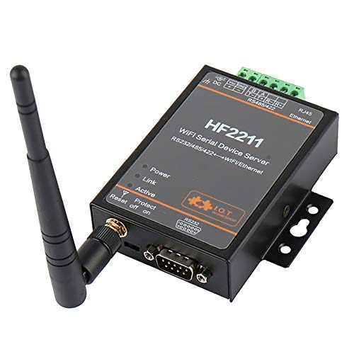 Industrial Modbus WiFi Serial Port Device Server RS232 RS485 RS422 to WiFi Ethernet Converter Network Module Support TCP IP Telnet 110v