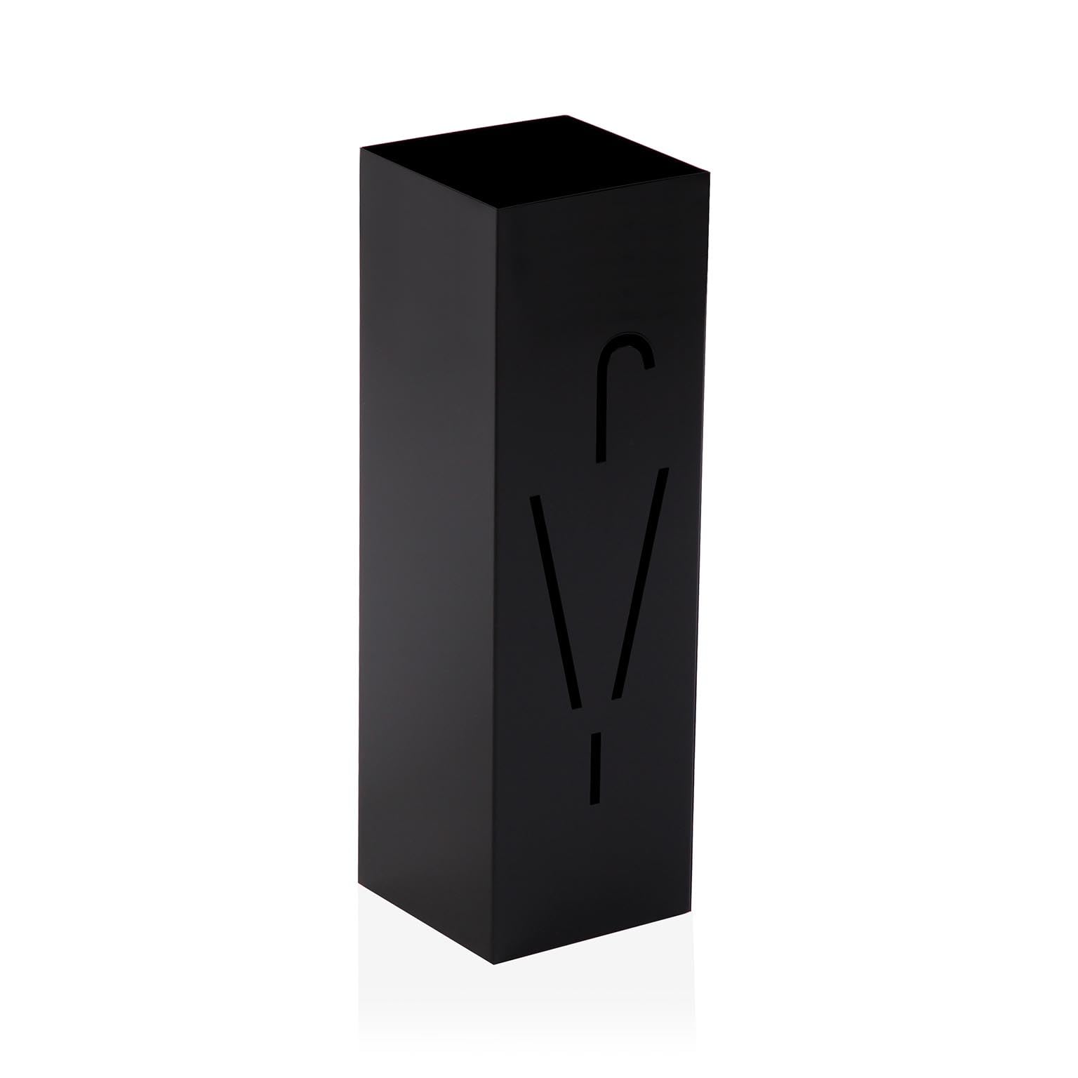 Versa Regn Paragüero para la Entrada, Habitación o Hall, Porta Paraguas Moderno, Medidas (Al x L x An) 49 x 15,5 x 15,5 cm, Metal, Color Negro