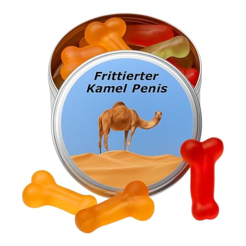 AnyCakes Frittierter Kamel Penis aus der Dose Scherzartikel Lustige Geschenkidee Party Brüller Spaßgeschenk Ostern Geburtstagsgeschenk. (Frittierter Kamel Penis)