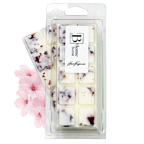 bhomescent Cherry Blossom Handmade Strong Scented Soy Wax Melts Snap Bars Long-Lasting Perfume Wax Melts Natural Soy Wax Perfect Wax Melts Gift Set for Home Office or Special Occasions